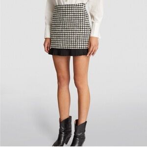 Sandro Paris Savannah short houndstooth tweed skirt